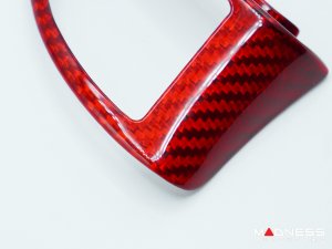 FIAT 500 Steering Wheel Trim Set - 2 pieces - Carbon Fiber - Red Pearl Finish